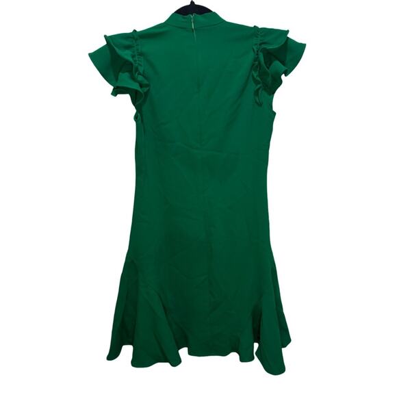 CeCe NWT Women\'s Lush Green Essentials A-Line Bow Neck Dress Size 0